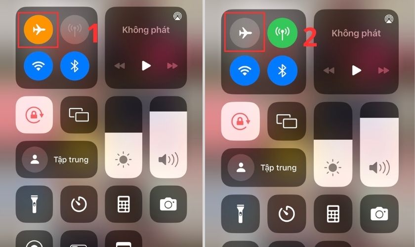 Tắt chế độ máy bay khi bị lỗi không có dịch vụ trên iPhone