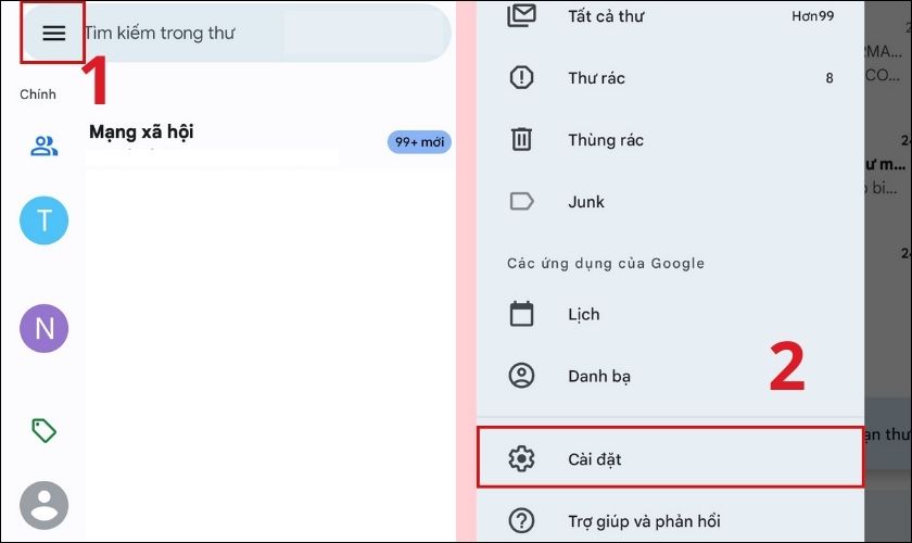 Xem tùy chọn cài đặt đồng bộ hóa trên Gmail