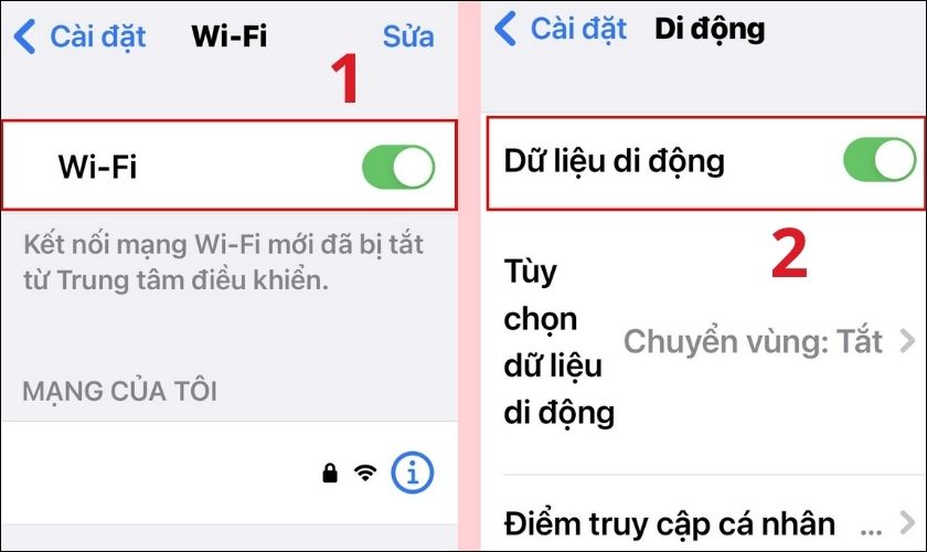 Kiểm tra lại kết nối Internet để sửa lỗi