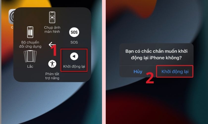 Cách khởi động lại khi iPhone bằng nút Home ảo