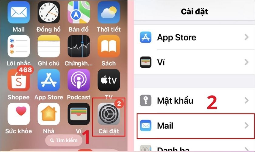 Xóa tài khoản Mail và thêm lại