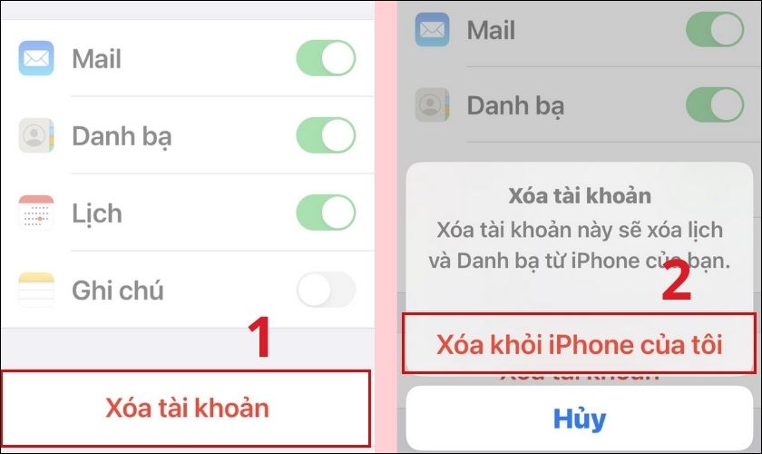 Các bước xóa tài khoản Gmail trên iPhone