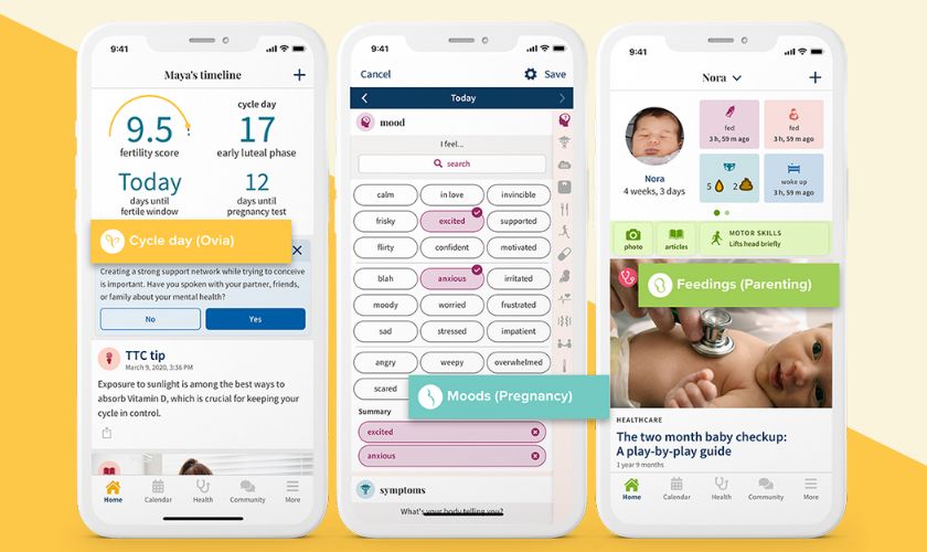 Ovia: Fertility, Cycle, Health app theo dõi kinh nguyệt an toàn trên iPhone