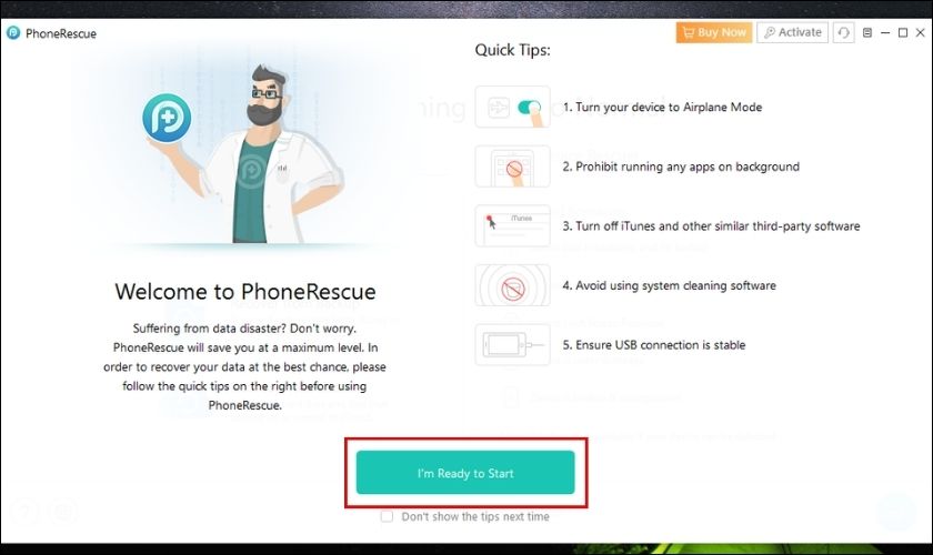 Hướng dẫn sử dụng PhoneRescue để lấy lại tin nhắn thùng rác trên iPhone