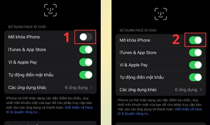 Hướng dẫn tắt và bật lại tính năng nhận diện khuôn mặt trên iPhone