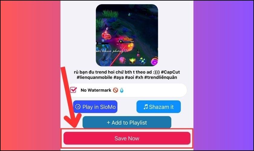 Bấm Save Now để lưu video không có logo