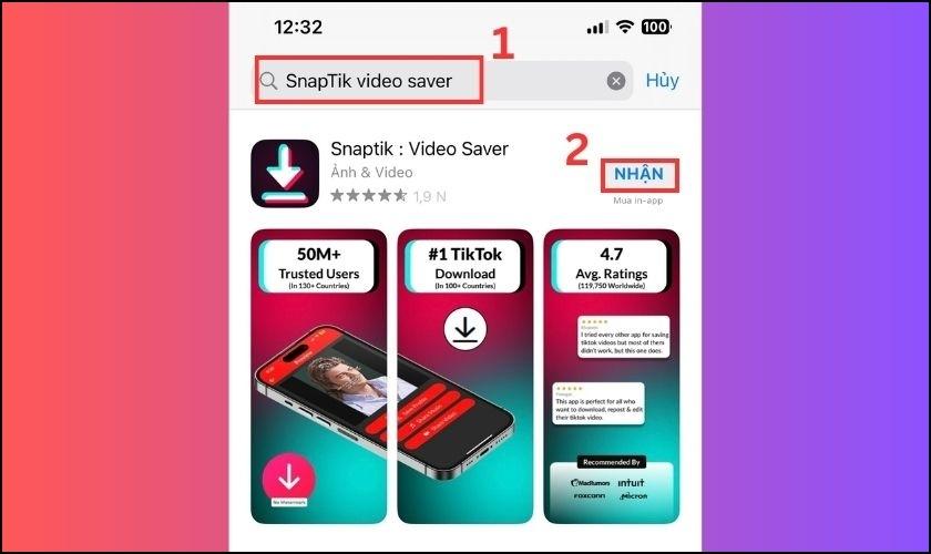 Xóa logo TikTok trên iPhone bằng SnapTik