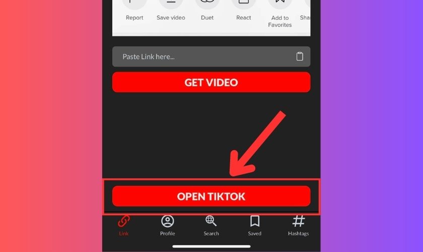 Mở ứng dụng TikTok lên