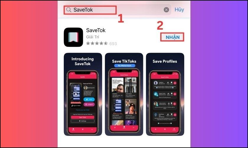 Xóa logo Tiktok trên iPhone bằng SaveTok