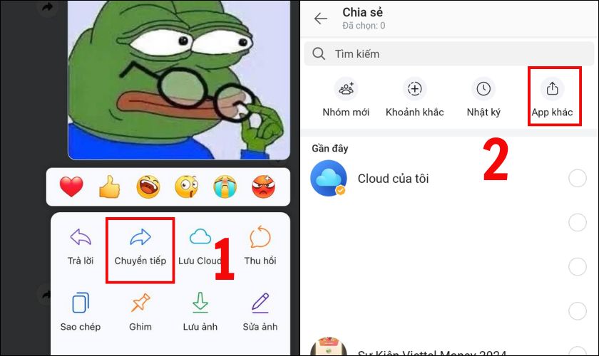 Cách đăng, chia sẻ tin nhắn, ảnh và video từ Zalo qua các ứng dụng khác trên Android