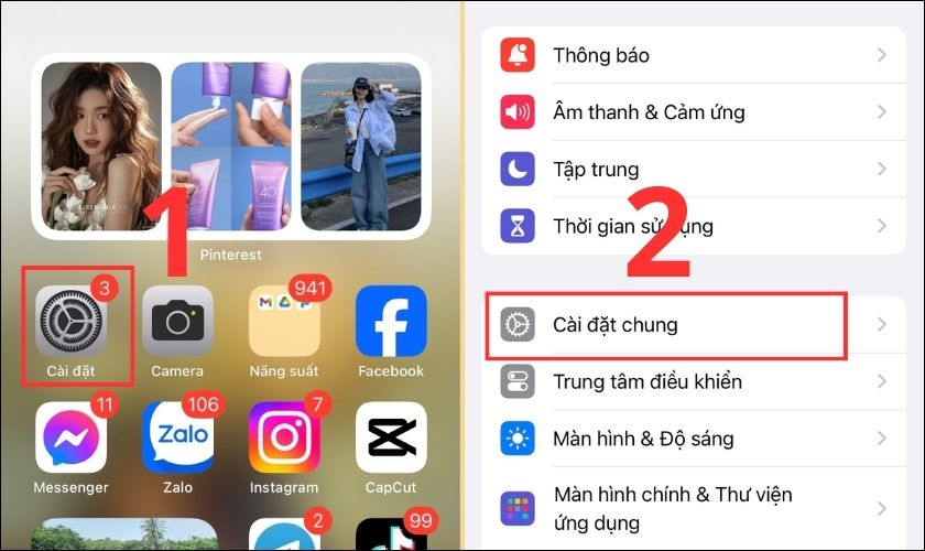 Cài đặt chung trên iPhone