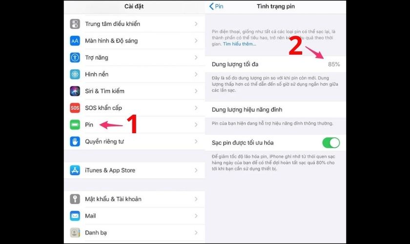 Kiểm tra pin iPhone XS trước khi quyết định đi thay mới