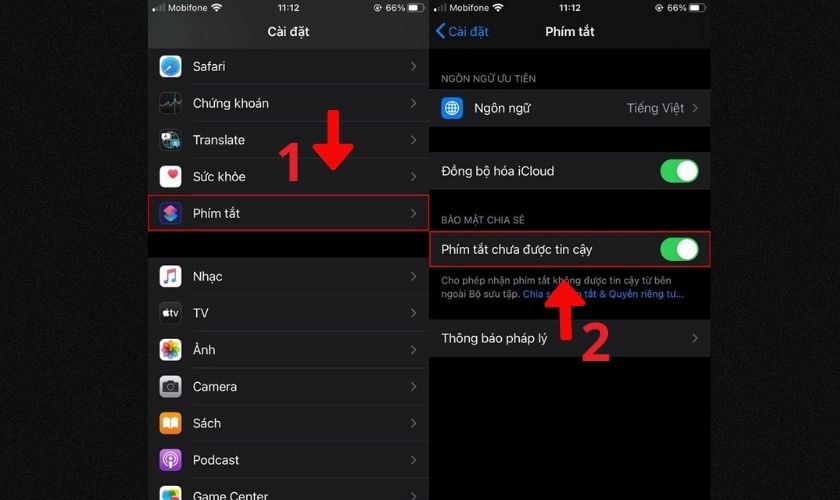 Bật Phím tắt cho iPhone của bạn