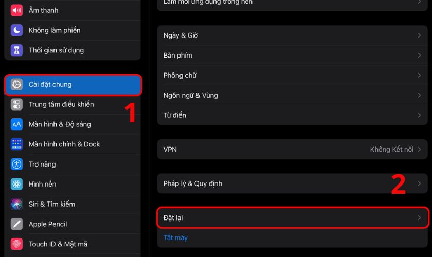 Đặt lại tất cả cài đặt iPad