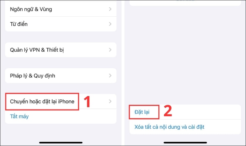 Đặt lại iPhone
