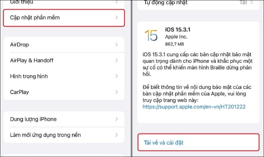 Update iOS mới