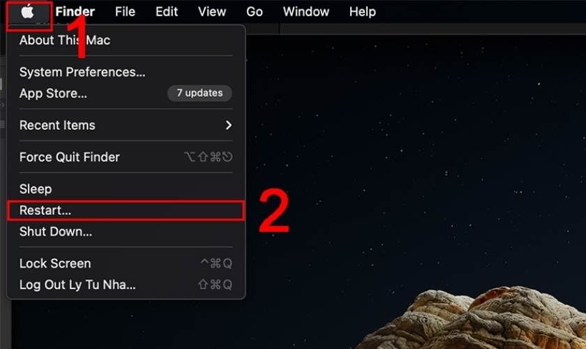 Khởi động lại MacBook bị treo khi mở máy