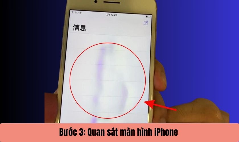 Sau khi thổi vào loa, quan sát màn hình iPhone