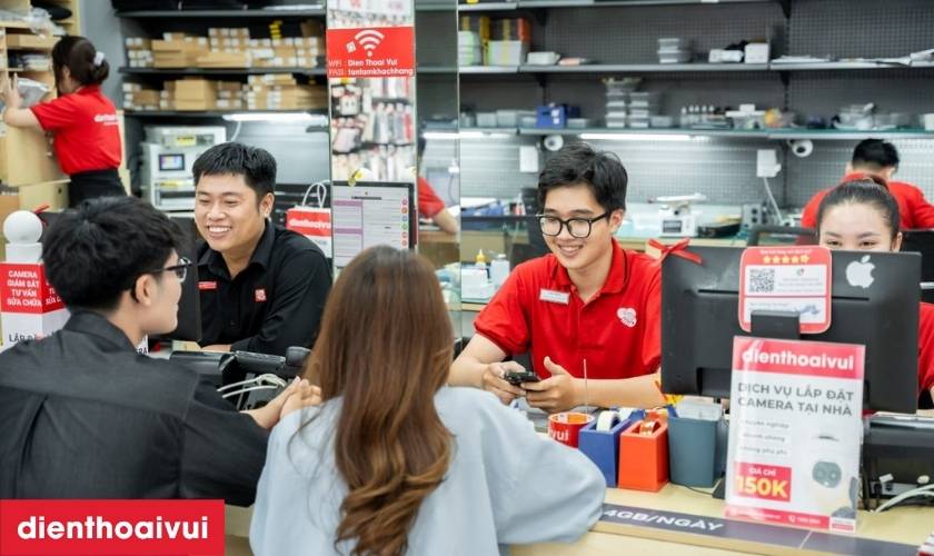 Quy trình thay ép kính Samsung M34 minh bạch lấy liền tại Điện Thoại Vui