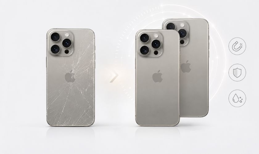 Thay kính lưng iPhone 15 Pro Max chính hãng Apple có tốt không