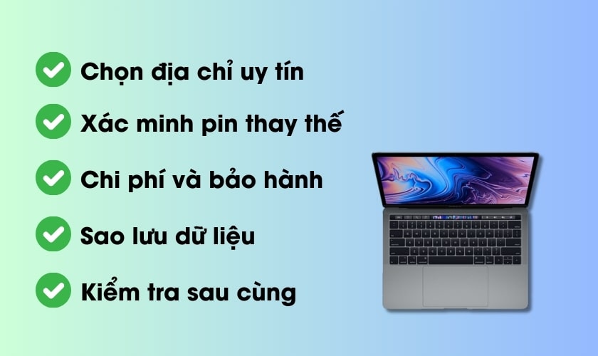 Thay pin MacBook Pro 2018 13 inch 4 TBT3 chính hãng cần lưu ý gì