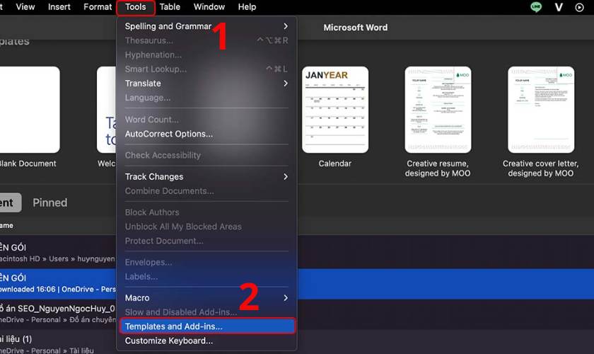 Tắt Add-ins sửa lỗi Word bị trên MacBook