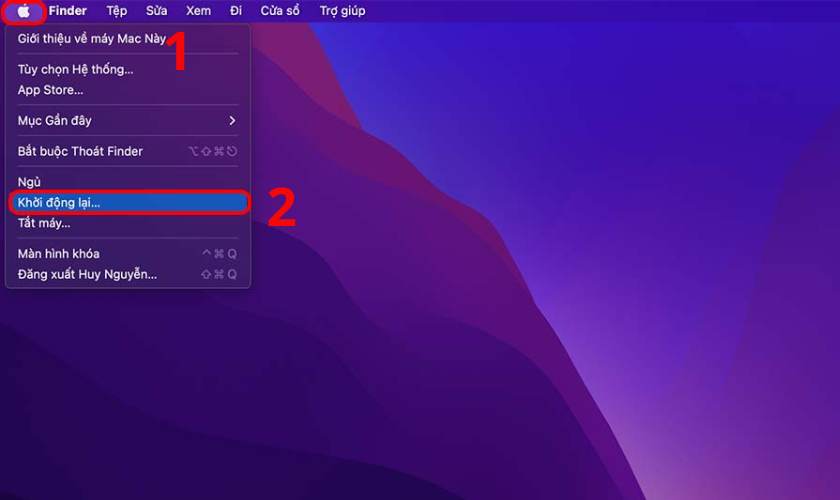 Khởi động lại Macbook