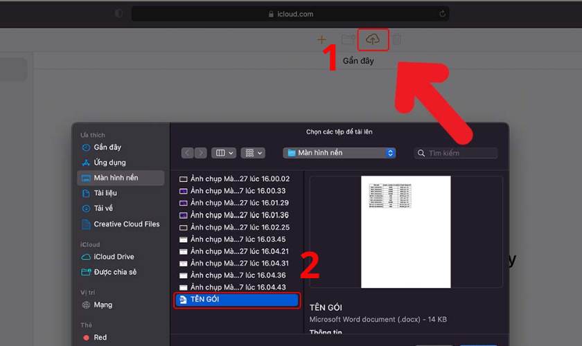 Sử dụng iCloud Drive xử lý Word bị lỗi trên MacBook bước 3