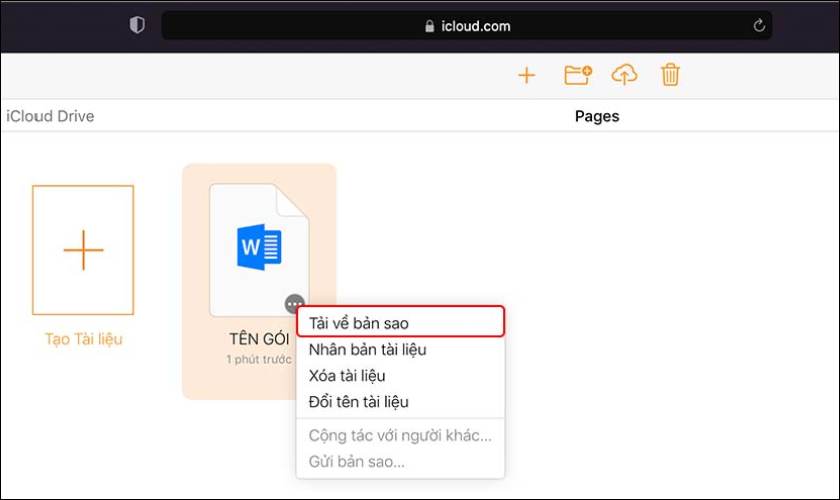 Sử dụng iCloud Drive xử lý Word bị lỗi trên MacBook bước 4