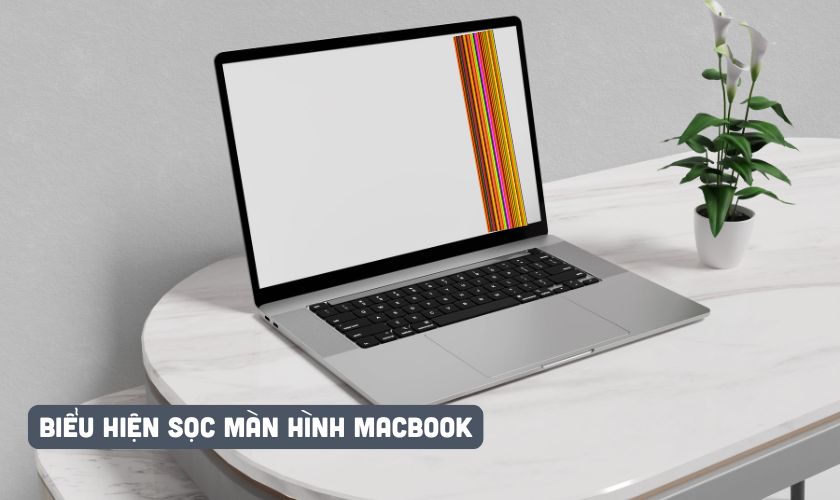 Dấu hiệu nhận biết màn hình MacBook bị sọc ngang và dọc