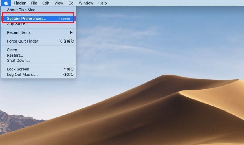 Chọn mục System Preferences