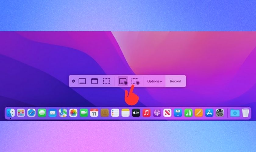 Cách quay một phần màn hình MacBook có tiếng với Screenshot Toolbar