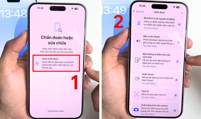 Chọn vào Chạy chuẩn đoán