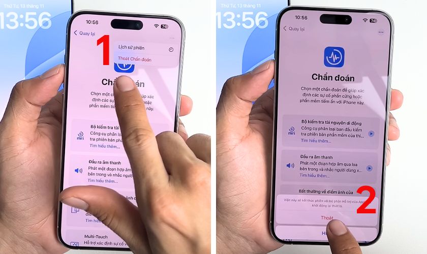 Cách thoát chạy chuẩn đoán iPhone