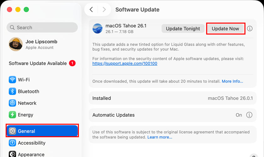 Cập nhật hệ điều hành macOS
