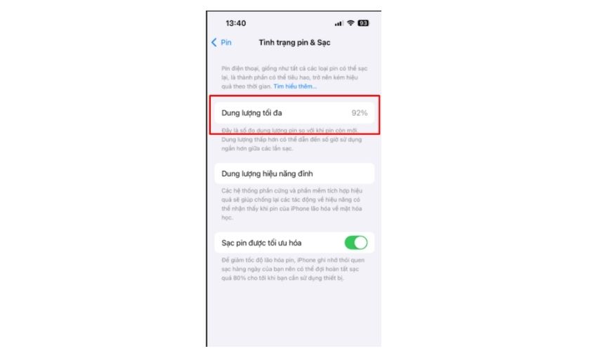 Tình trạng pin iPhone bao nhiêu là tốt
