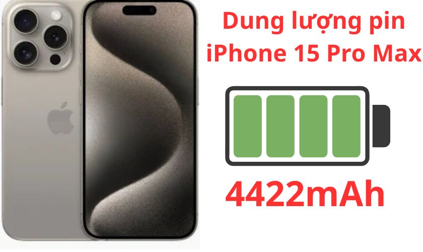 Dung lượng pin iPhone 15 Pro Max là bao nhiêu mAh