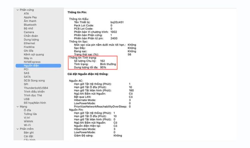 Kiểm tra tình trạng pin MacBook