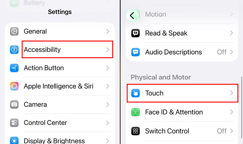 Kích hoạt Chế độ thích nghi cảm ứng