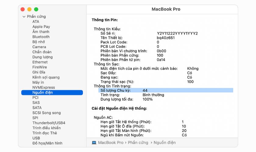 Hướng dẫn kiểm tra tần suất sạc pin MacBook
