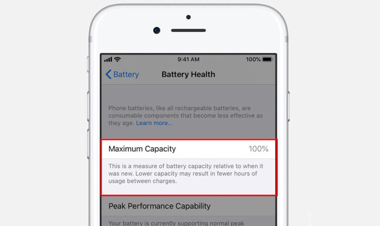 kiểm tra dung lượng pin iphone