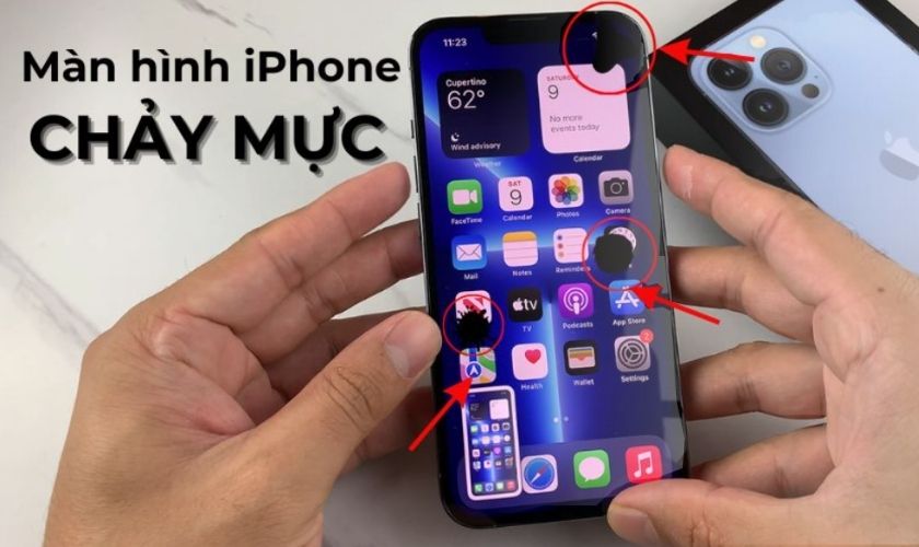 Dấu hiệu nhận biết màn hình điện thoại bị chảy mực