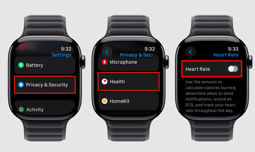 Tắt Đo nhịp tim nền khi không cần