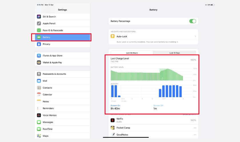 iPad không hiển thị tình trạng pin là lỗi gì