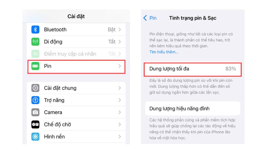 Kiểm tra pin & linh kiện phần cứng