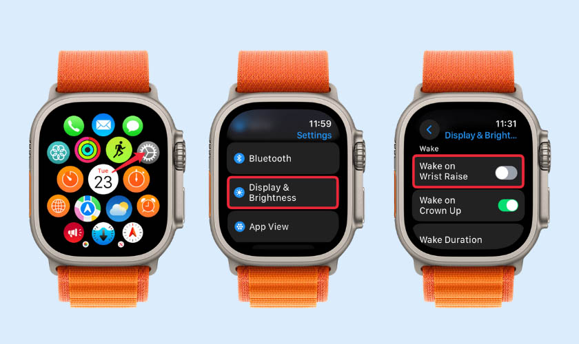 Tắt Wake On Wrist Raise