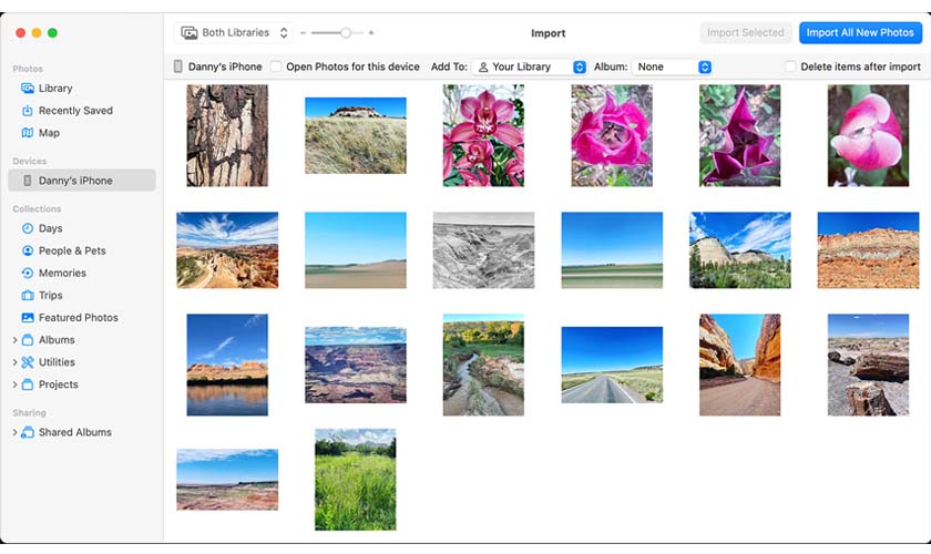 Đồng bộ ảnh từ iPhone, iPad để tải về MacBook