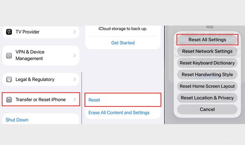 Reset toàn bộ cài đặt iPhone 15 Pro Max