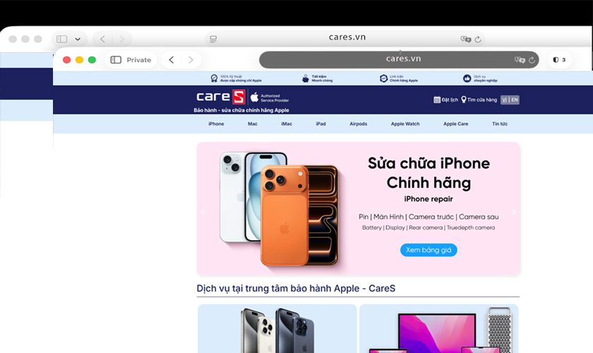 Cách nhận biết đang mở tab ẩn danh Safari MacBook