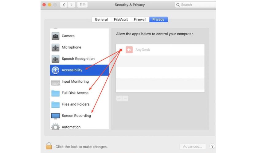 Hướng dẫn cài đặt cấp quyền Anydesk cho Mac 
